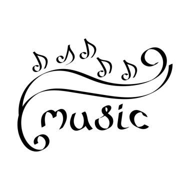 El yapımı müzik konseri festivali. Doodle vektörü Müzik notası.