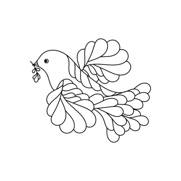 Летучий Голубь Птаха Символ Международного Мира Свободы — стоковый вектор