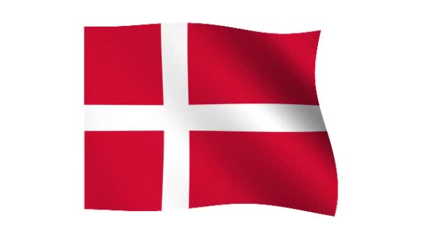 Bandera de Dinamarca de video — Vídeo de stock