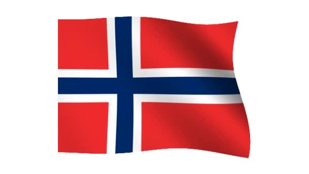 Bandera de Noruega — Vídeo de stock