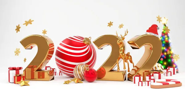 Buon Natale Felice Anno Nuovo 2022 Design Minimale Astratto Alberi — Foto Stock