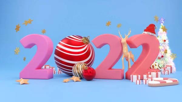 Merry Hristmas Happy New Year Gift Box Empty Realistic Stage — Stock Photo, Image