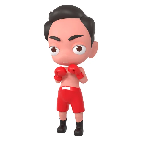 Psd File Cute Boxer Desenhos Animados Model Render Personagem Renderização — Fotografia de Stock