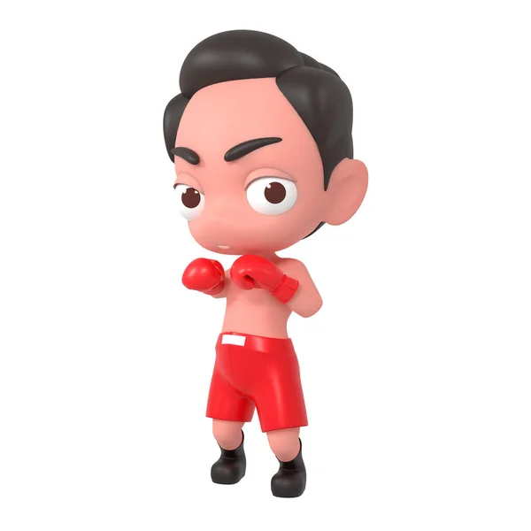 Psd File Cute Boxer Cartoon Model Render Character Renderelés Nyírás — Stock Fotó