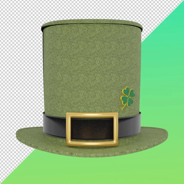 Green Hat Patrick Day Rendering Clipping Paht — Stock Photo, Image