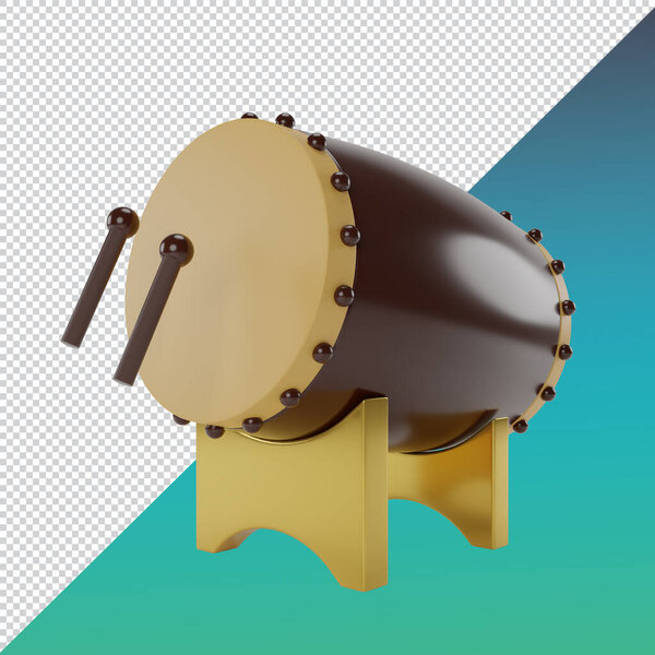3D render islam Drum for Decoration., clipping paht. — Stock Image Render Islam Drum Decoration Clipping Paht Stock Image