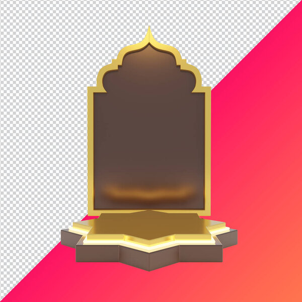 Islamic product display mock up. Podium, Ramadan, Islamic New Year. 3D rendering. clipping paht — Stock Image Islamic Product Display Mock Podium Ramadan Islamic New Year Rendering Royalty Free Stock Photos