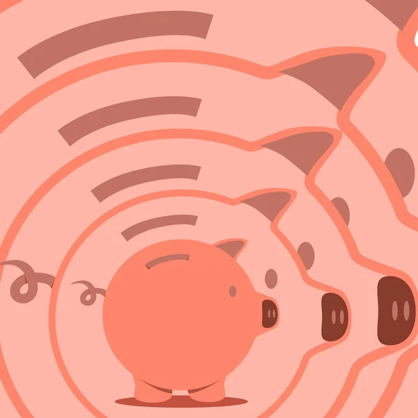 Piggy bank inside piggy bank — Stock Vector