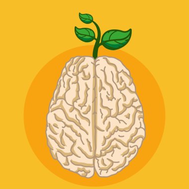 yeşil bitki büyüme insan beyninden Eko düşünme kavramı