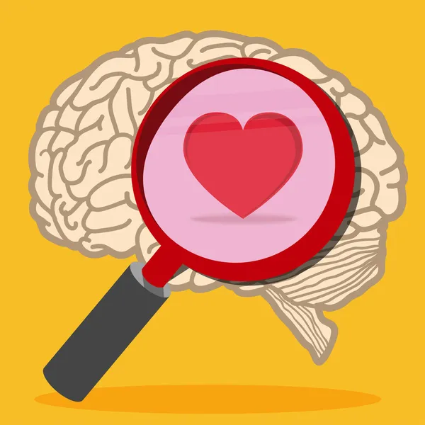 Herz im Gehirn — Stockvektor