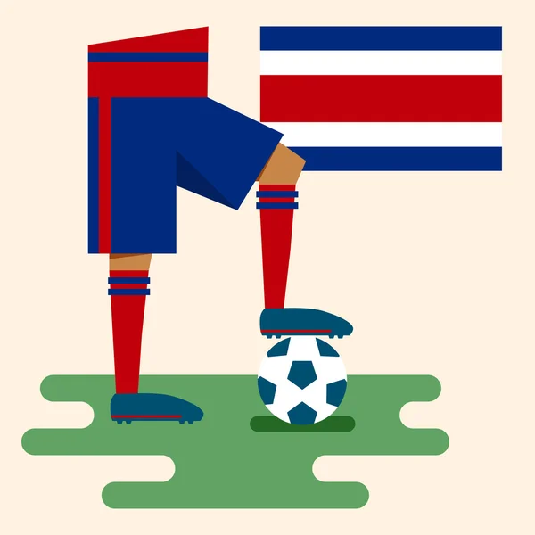 Costa Rica, Kits nacionales de fútbol — Archivo Imágenes Vectoriales