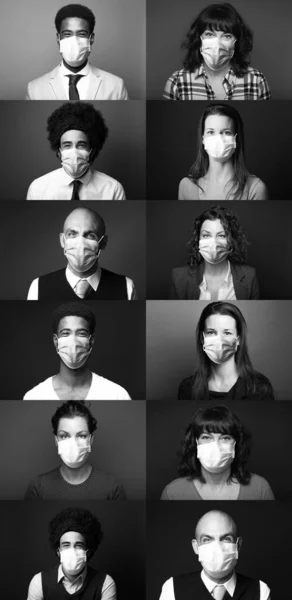 Beautiful people wearing a mouth mask — Stock Photo, Image