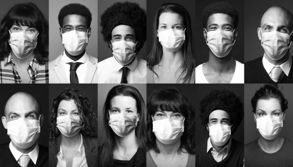 Beautiful people wearing a mouth mask — Stock Photo, Image