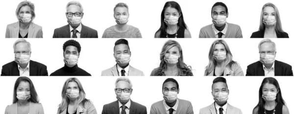 Beautiful people wearing a mouth mask — Stock Photo, Image