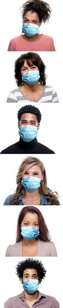 Красивые люди в маске для рта — стоковое фото