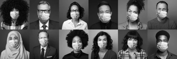 Beautiful people wearing a mouth mask — Stock Photo, Image