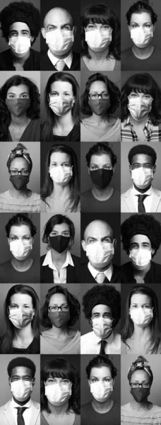 Belle persone che indossano una maschera bocca — Foto Stock