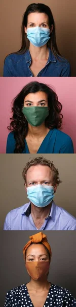 Mooie mensen met een mondmasker — Stockfoto