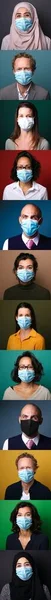 Красиві люди в масці рота — стокове фото