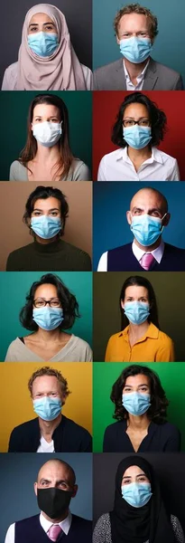 Beautiful people wearing a mouth mask — Stock Photo, Image