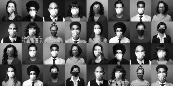 Gente guapa usando una máscara bucal — Foto de Stock