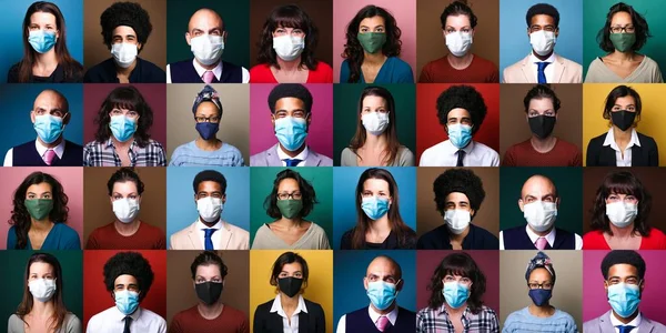 Красиві люди в масці рота — стокове фото