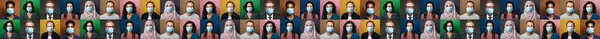 Beautiful people wearing a mouth mask — Stock Photo, Image