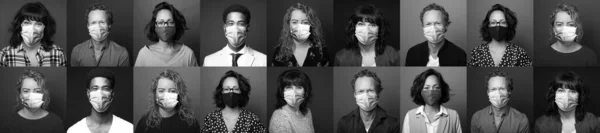 Krásní lidé v masce úst — Stock fotografie