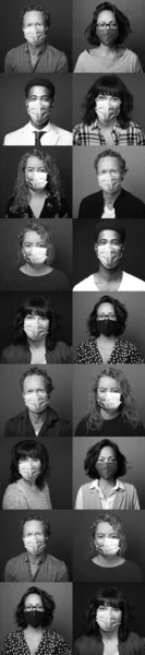 Krásní lidé v masce úst — Stock fotografie