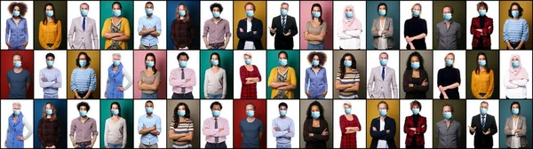 Beautiful people wearing a mouth mask — Stock Photo, Image