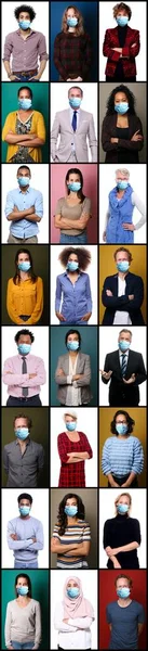 Beautiful people wearing a mouth mask — Stock Photo, Image