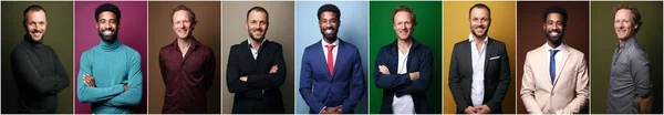 Schöne Geschäftsleute im Anzug vor einem Hintergrund — Stockfoto