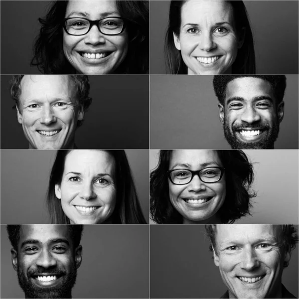 Grupp av personer i ett collage — Stockfoto