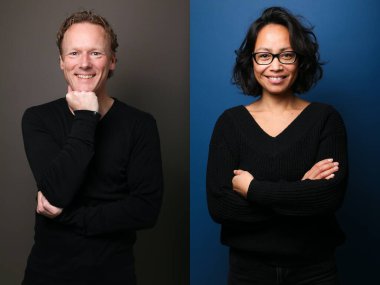 Kolaj yapan bir grup insan