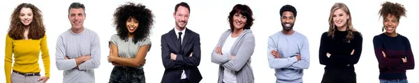 Beautiful happy people in front of a background — Stock Photo, Image