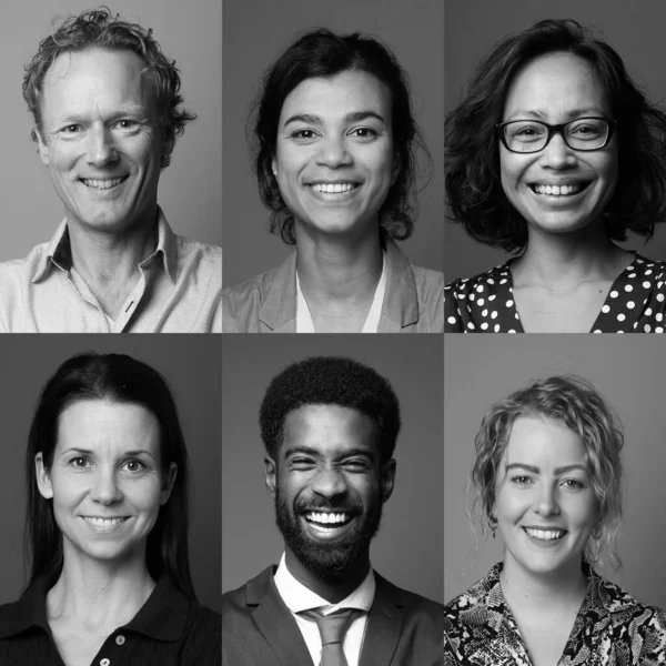 Grupo de personas frente a un fondo blanco —  Fotos de Stock