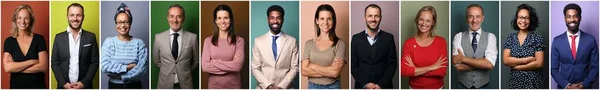 Beautiful happy people in front of a background — Stock Photo, Image