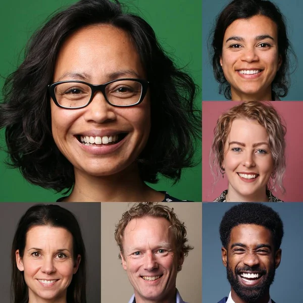 Groep mensen voor een witte achtergrond — Stockfoto