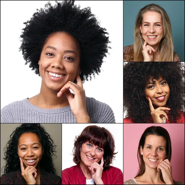 Grupp av personer i ett collage — Stockfoto