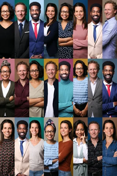 Grupp av personer i ett collage — Stockfoto