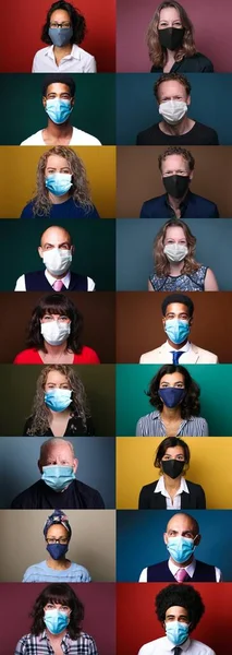 Όμορφοι άνθρωποι που φορούν μάσκα στόματος — Φωτογραφία Αρχείου