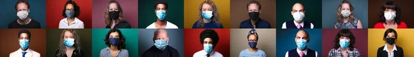 Belle persone che indossano una maschera bocca — Foto Stock