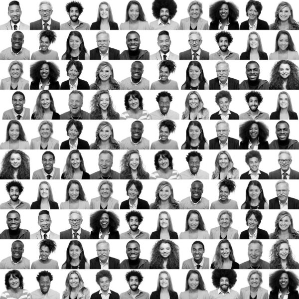 Группа красивых людей в коллаже