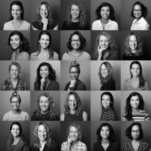 Grupo de personas hermosas en un collage — Foto de Stock