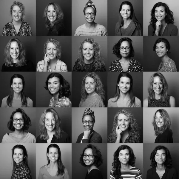 Grupo de personas hermosas en un collage — Foto de Stock
