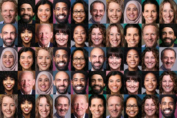 Grupo de personas hermosas en un collage —  Fotos de Stock