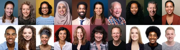 Grupo de personas hermosas en un collage — Foto de Stock