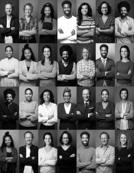 Beautiful happy people in front of a background — Stock Photo, Image