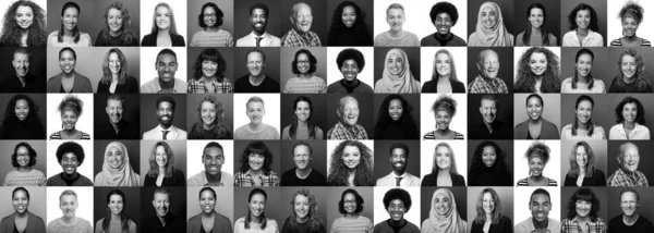 Grupo de personas hermosas en un collage — Foto de Stock