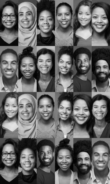 Groupe de belles personnes dans un collage — Photo